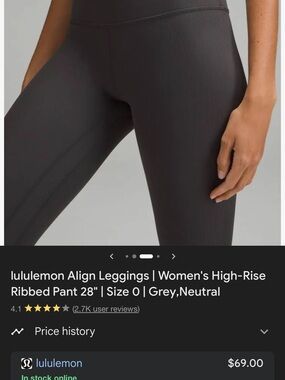 lululemon Align Ribbed High-Rise Leggings — Charcoal Grey